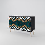 ARTISTIC GEOMETRY Sideboard mit 2 Türen in Schwarz