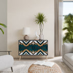 ARTISTIC GEOMETRY Sideboard mit 2 Türen in Schwarz