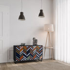 VIBRANT PATCHWORK 2-Door Sideboard in Black Finish