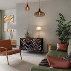 VIBRANT PATCHWORK 2-Door Sideboard in Black Finish