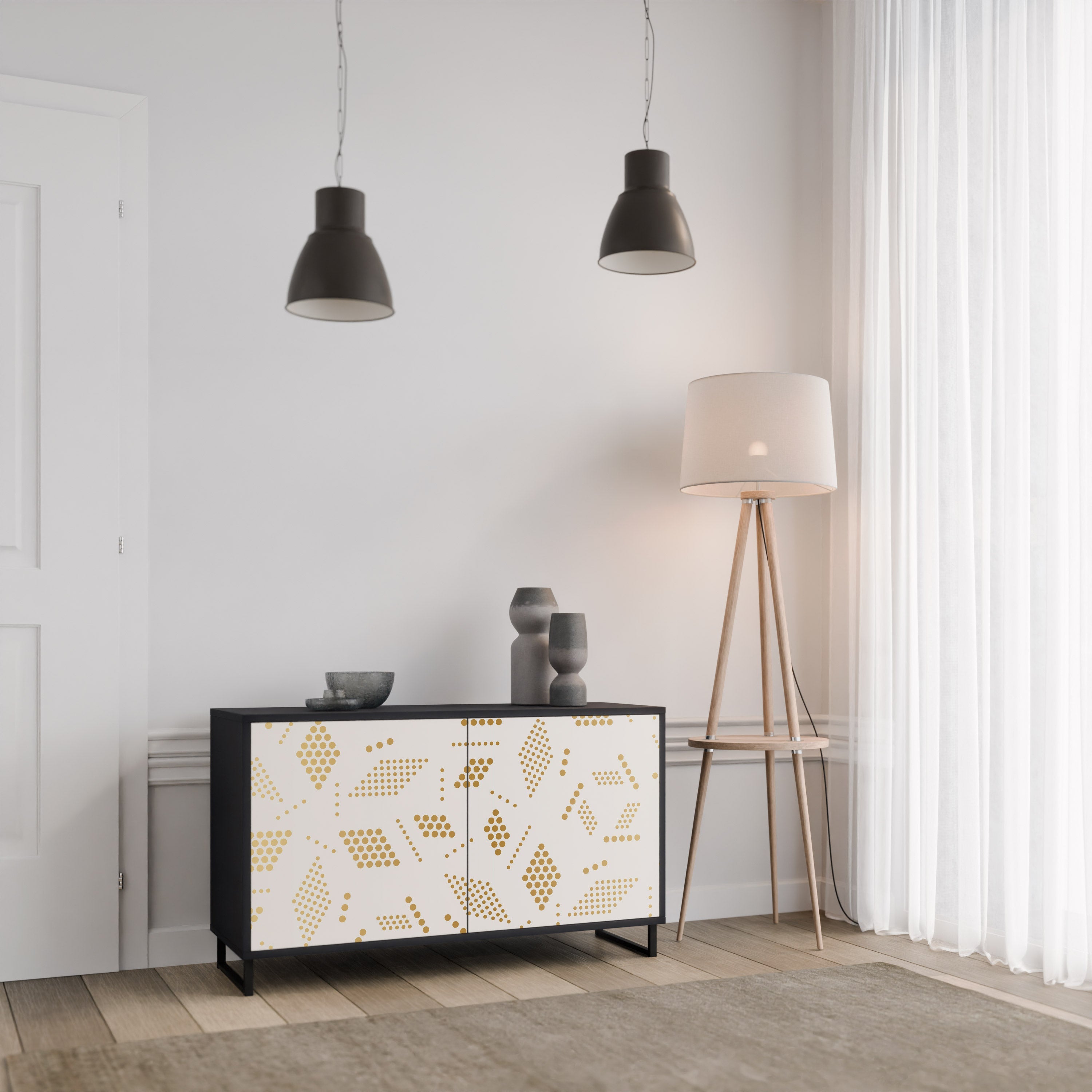 SPOTTED DAZE 2-Door Sideboard in Black Finish