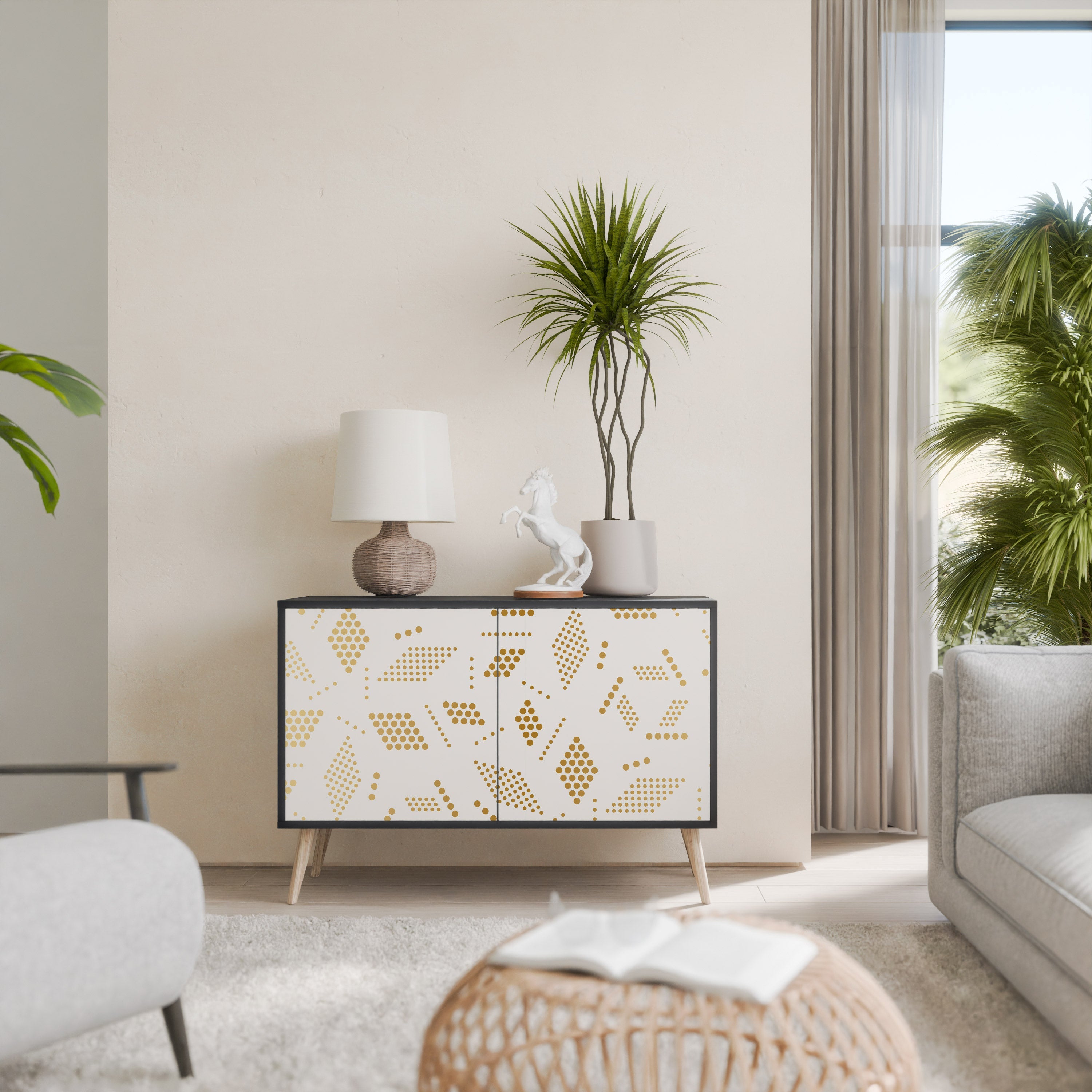 SPOTTED DAZE 2-Door Sideboard in Black Finish