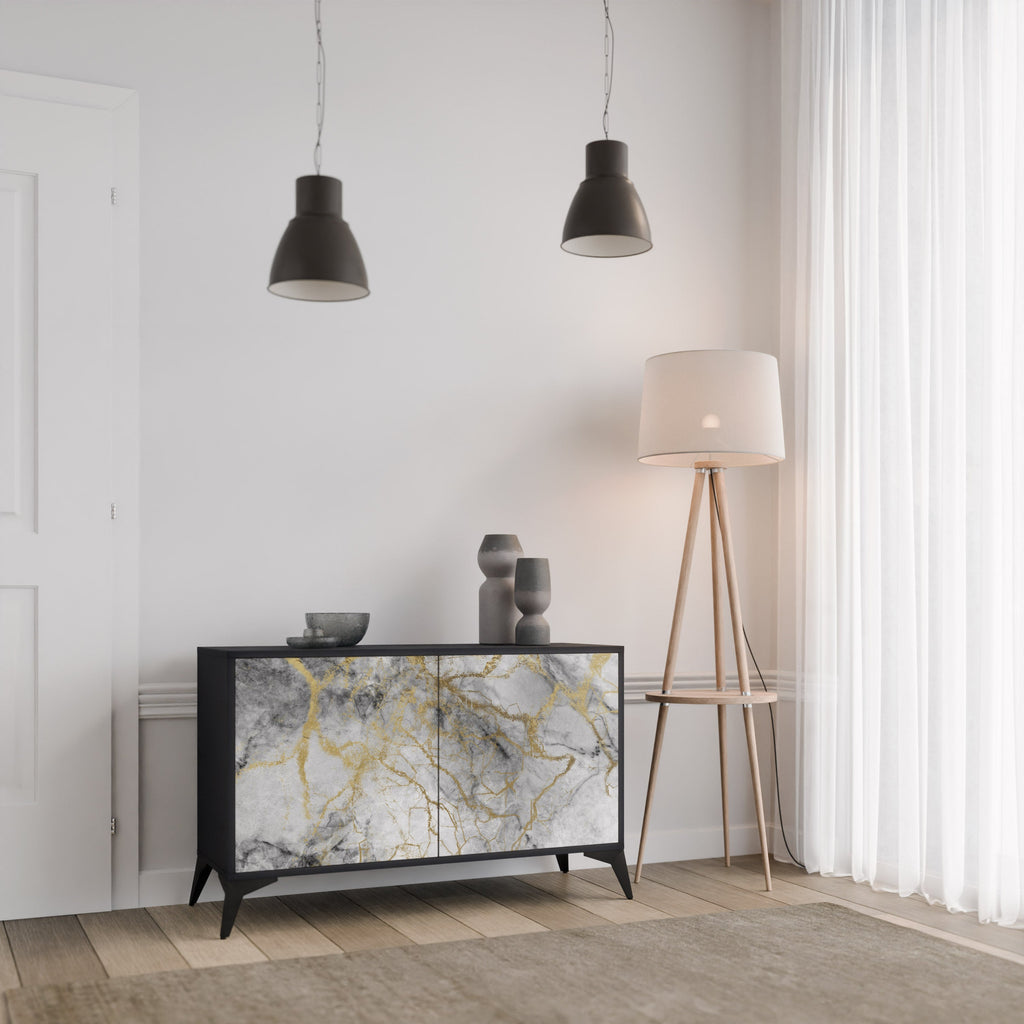 TIMELESS GLIDE 2-Door Sideboard in Black Finish