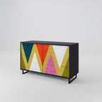 COLORFUL TRIANGLES Sideboard mit 2 Türen in Schwarz
