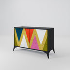 COLORFUL TRIANGLES Sideboard mit 2 Türen in Schwarz