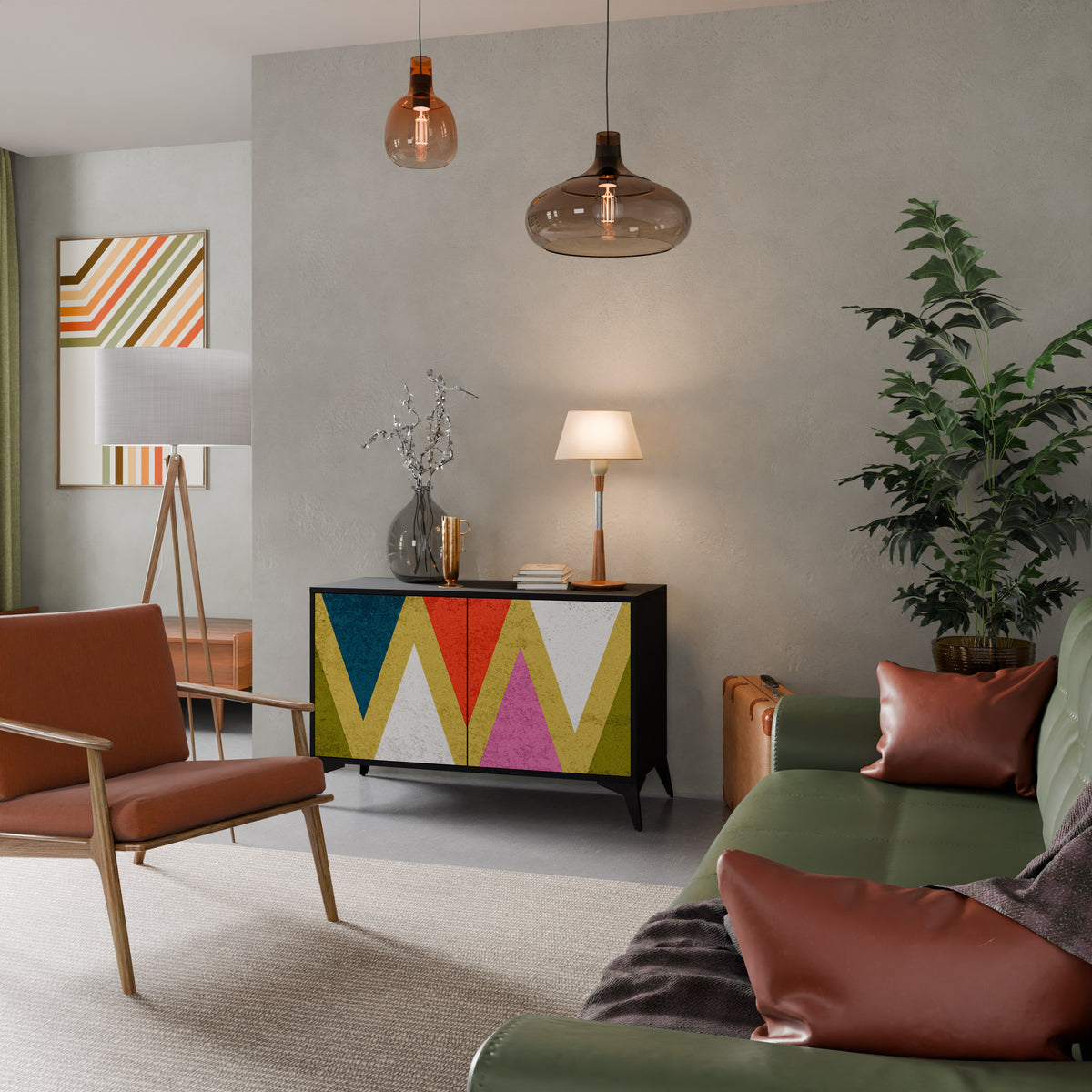 COLORFUL TRIANGLES 2-türiges Sideboard