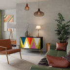 COLORFUL TRIANGLES Sideboard mit 2 Türen in Schwarz