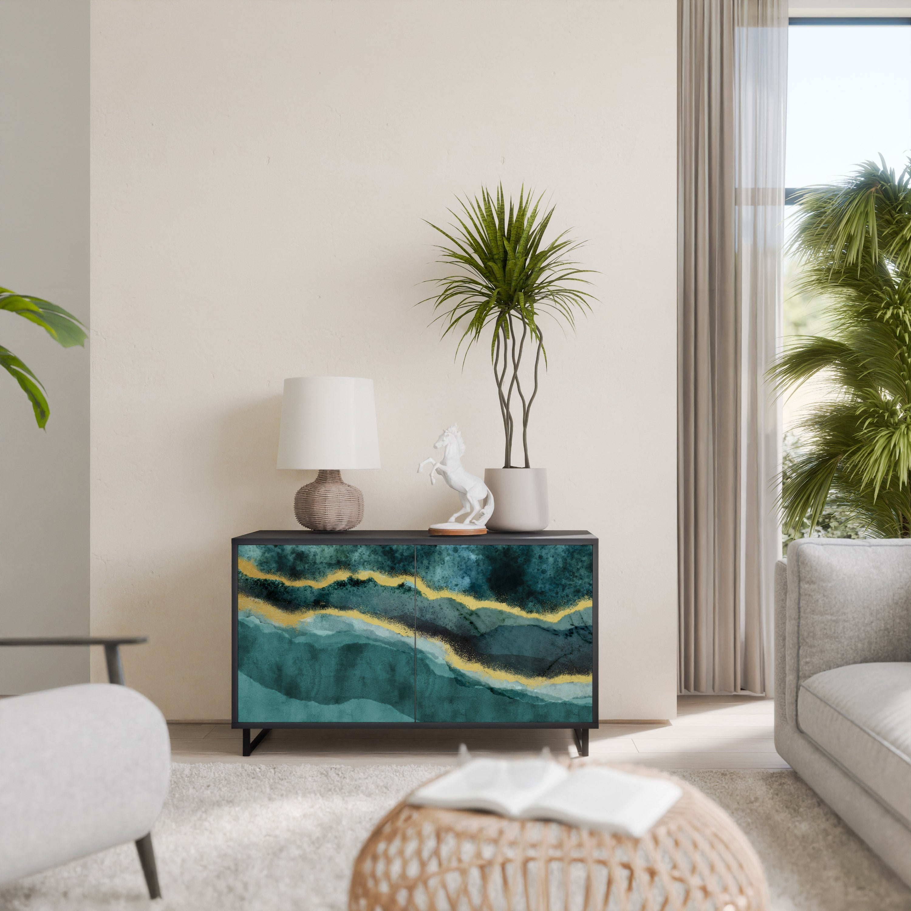 GOLDRUSH ODYSSEY 2-Door Sideboard in Black Finish