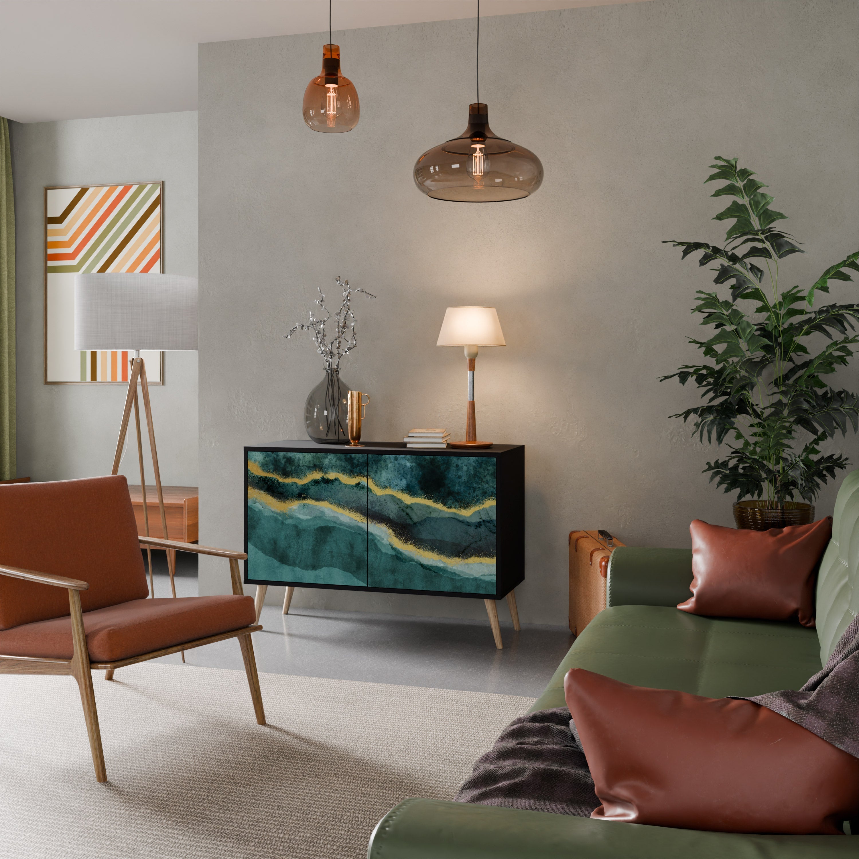 GOLDRUSH ODYSSEY 2-Door Sideboard in Black Finish