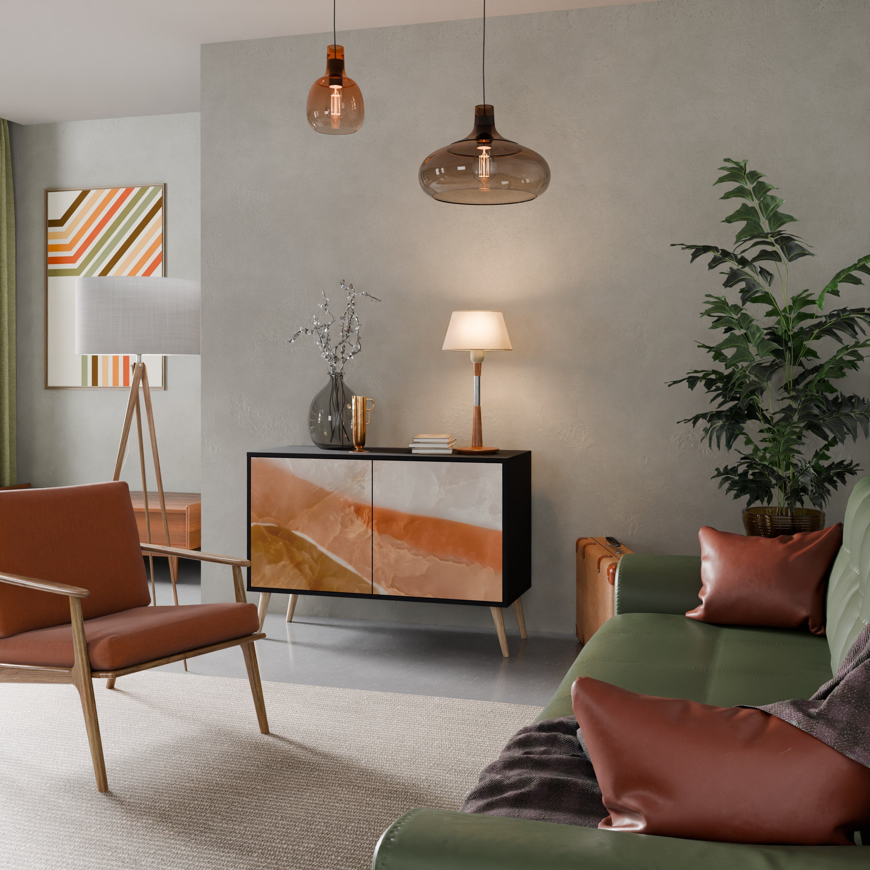 SANDHILLS SPLENDOUR Sideboard mit 2 Türen in Schwarz