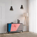 GLAMOROUS STRIPE Sideboard mit 2 Türen in Schwarz