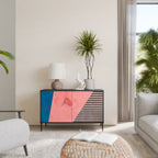 GLAMOROUS STRIPE Sideboard mit 2 Türen in Schwarz