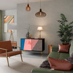 GLAMOROUS STRIPE Sideboard mit 2 Türen in Schwarz