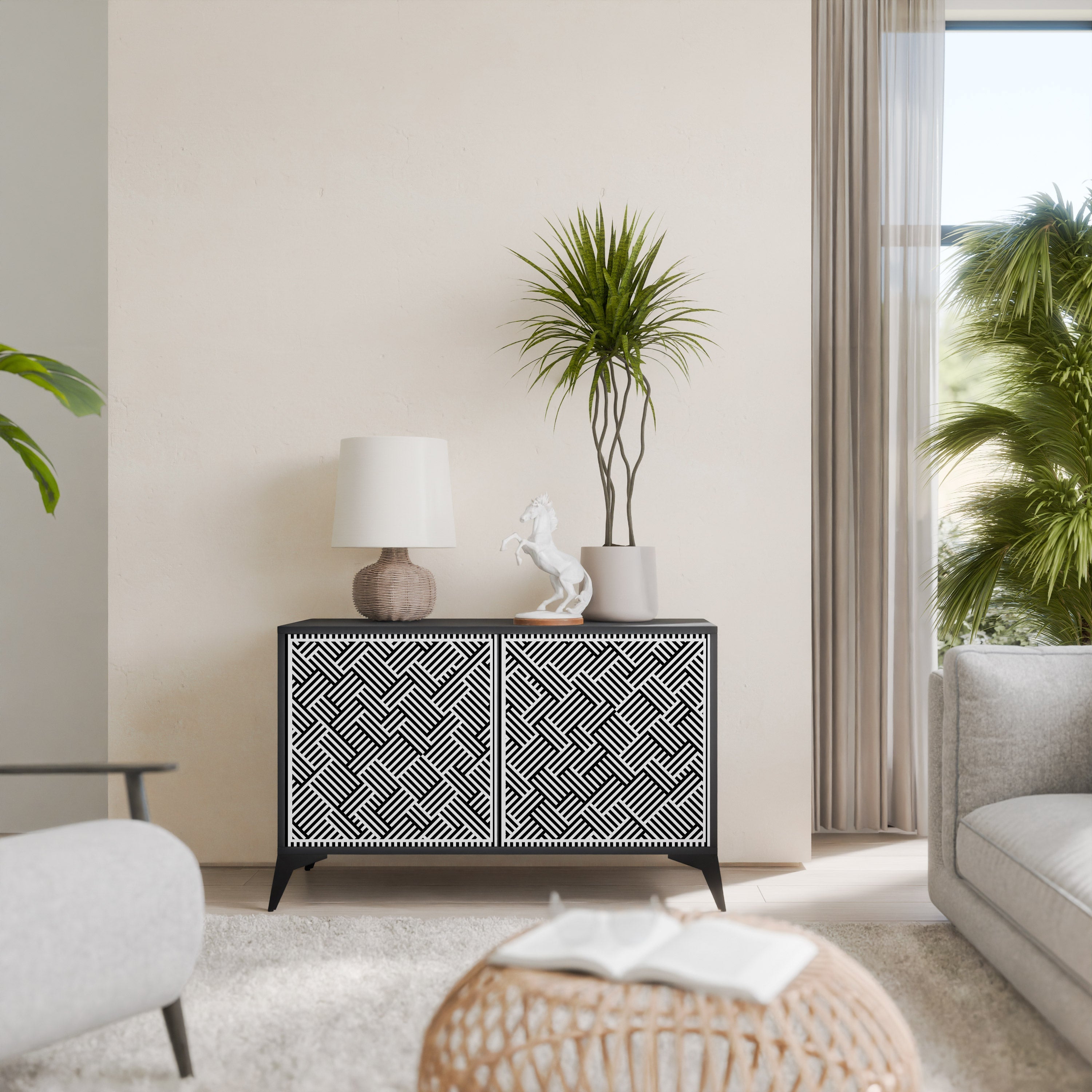 TEMPORARY SEQUENCE 2-Door Sideboard in Black Finish