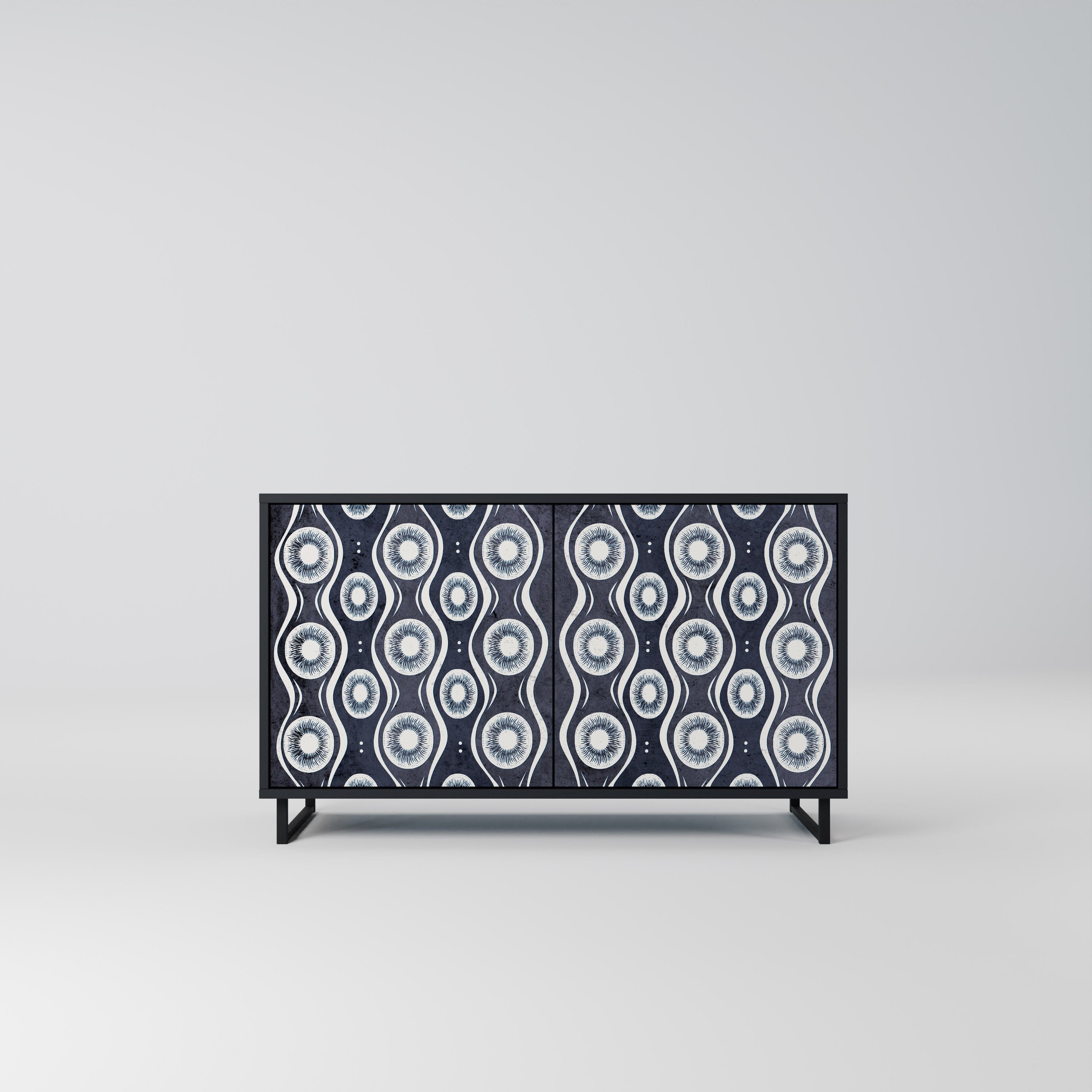 GRAPHITE EYES 2-Door Sideboard in Black Finish