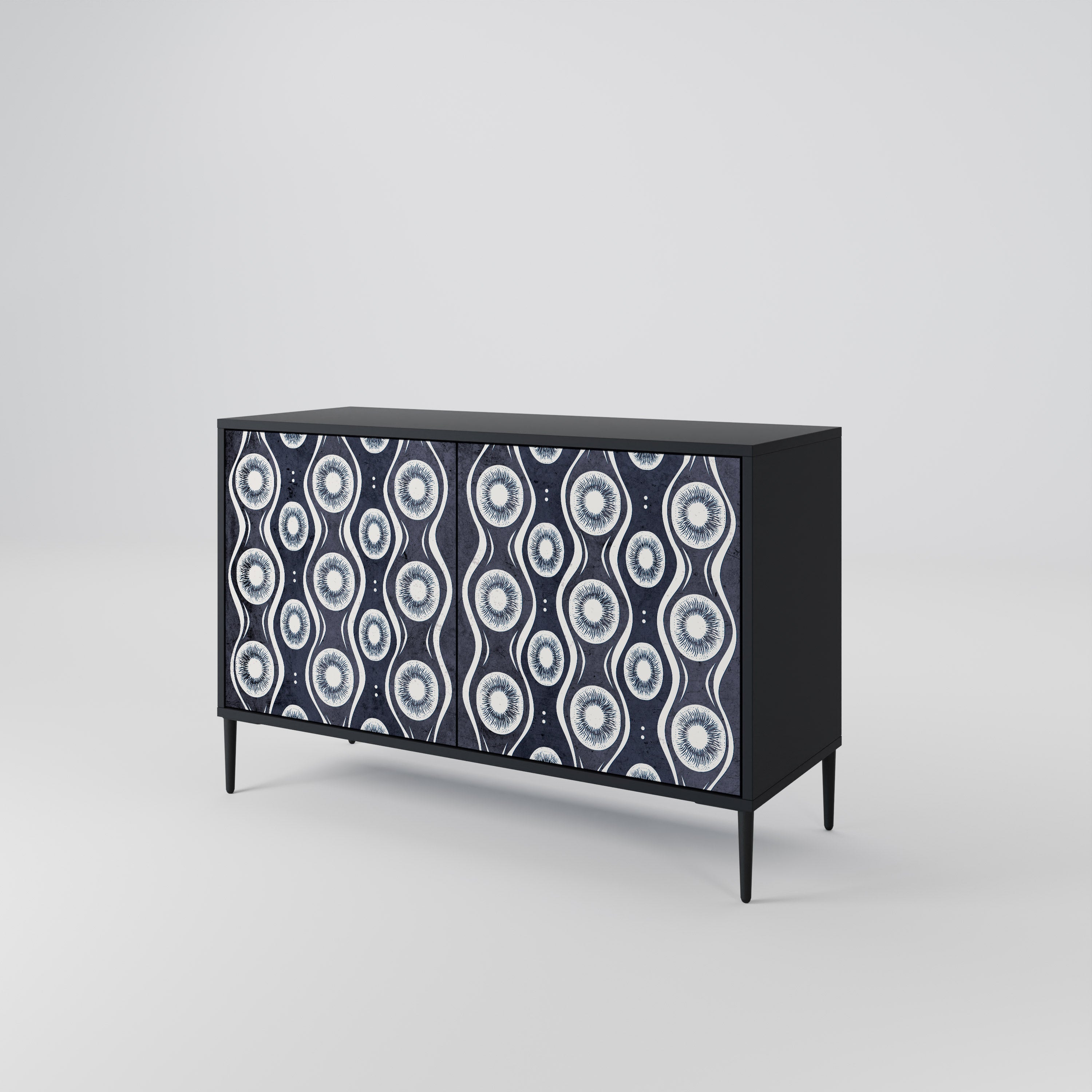 GRAPHITE EYES 2-Door Sideboard in Black Finish