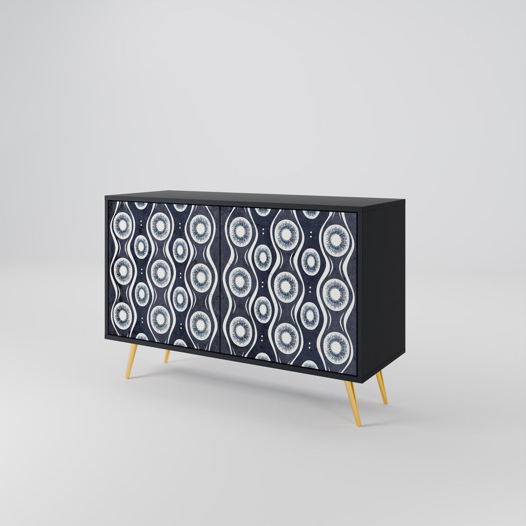 GRAPHITE EYES 2-Door Sideboard in Black Finish
