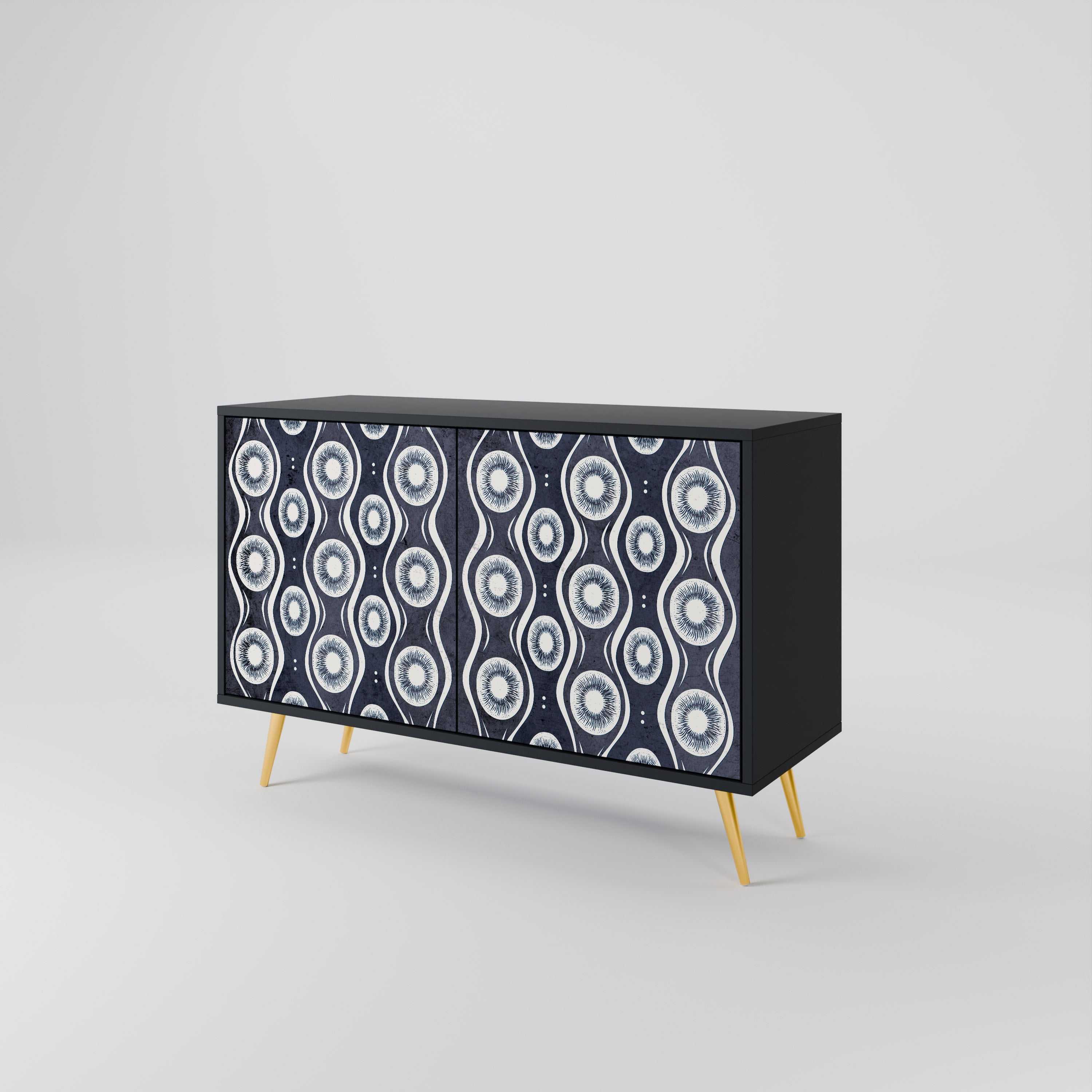 GRAPHITE EYES 2-Door Sideboard in Black Finish
