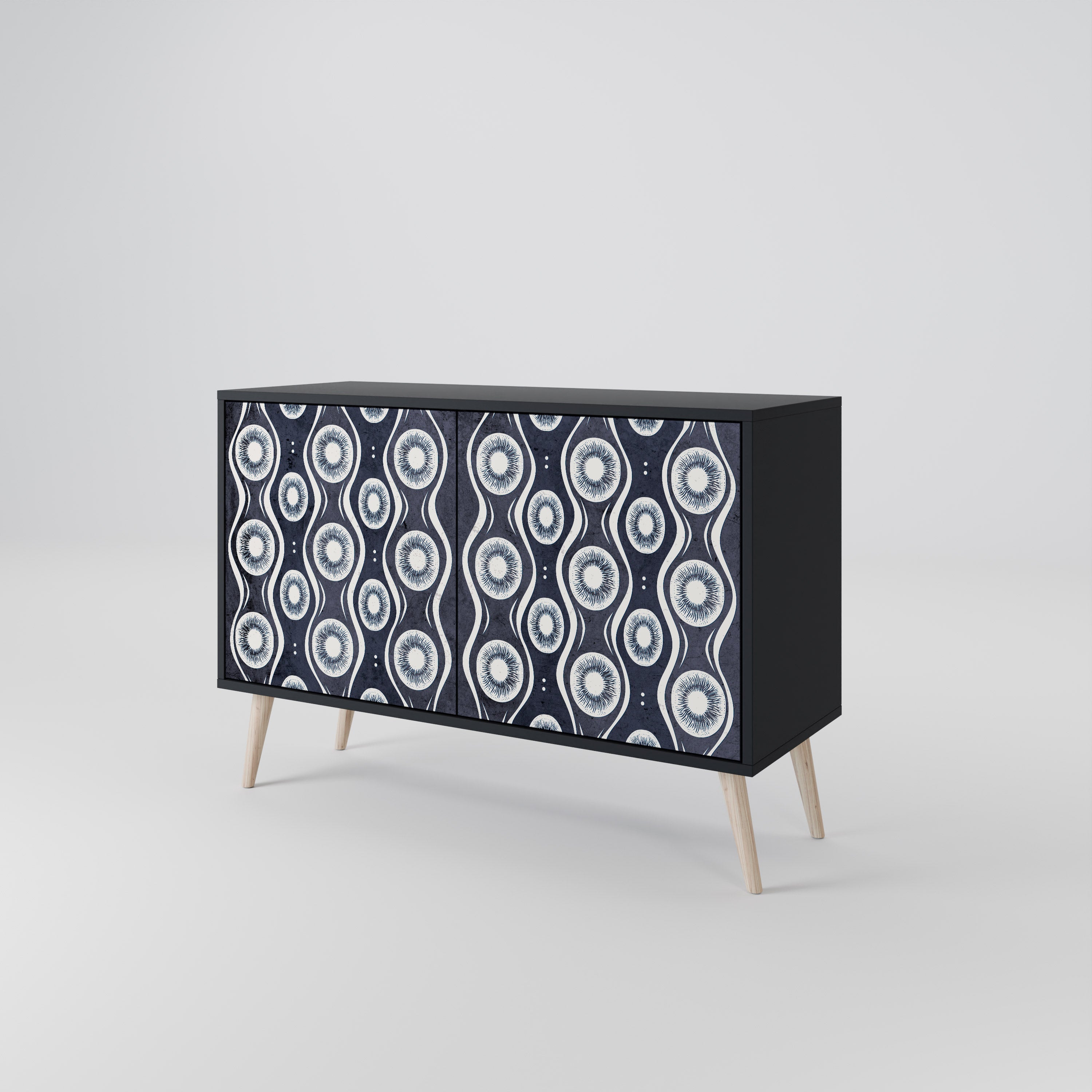 GRAPHITE EYES 2-Door Sideboard in Black Finish