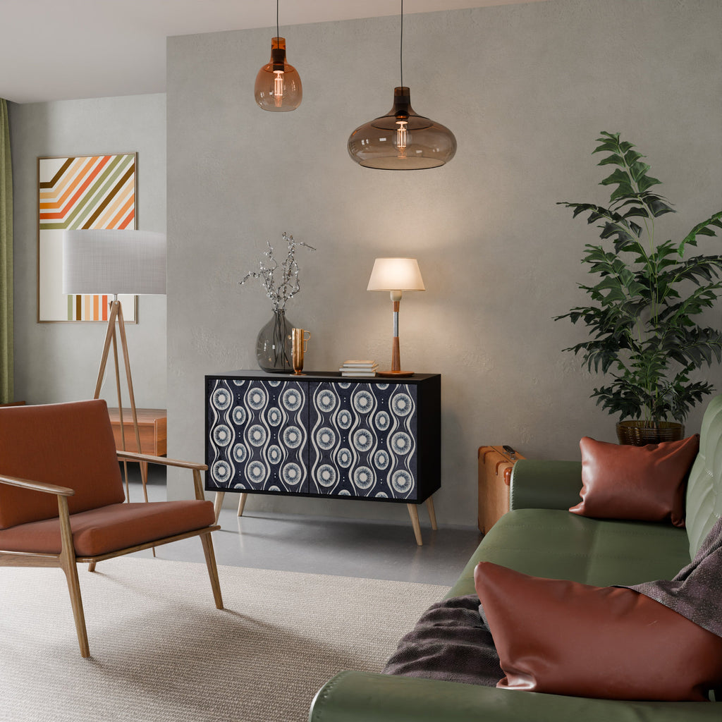 GRAPHITE EYES 2-Door Sideboard in Black Finish