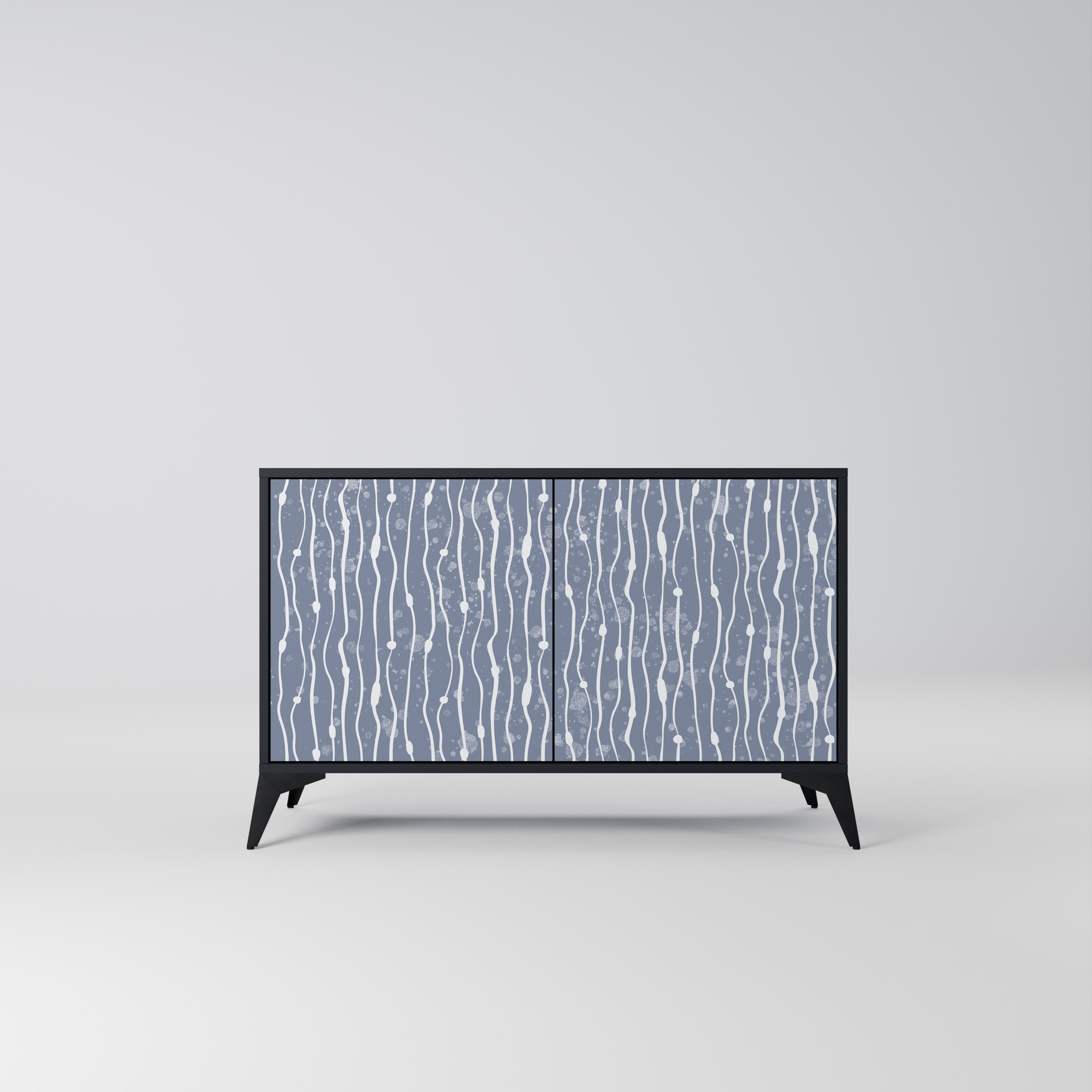 GRAPHITE RAIN 2-Door Sideboard in Black Finish