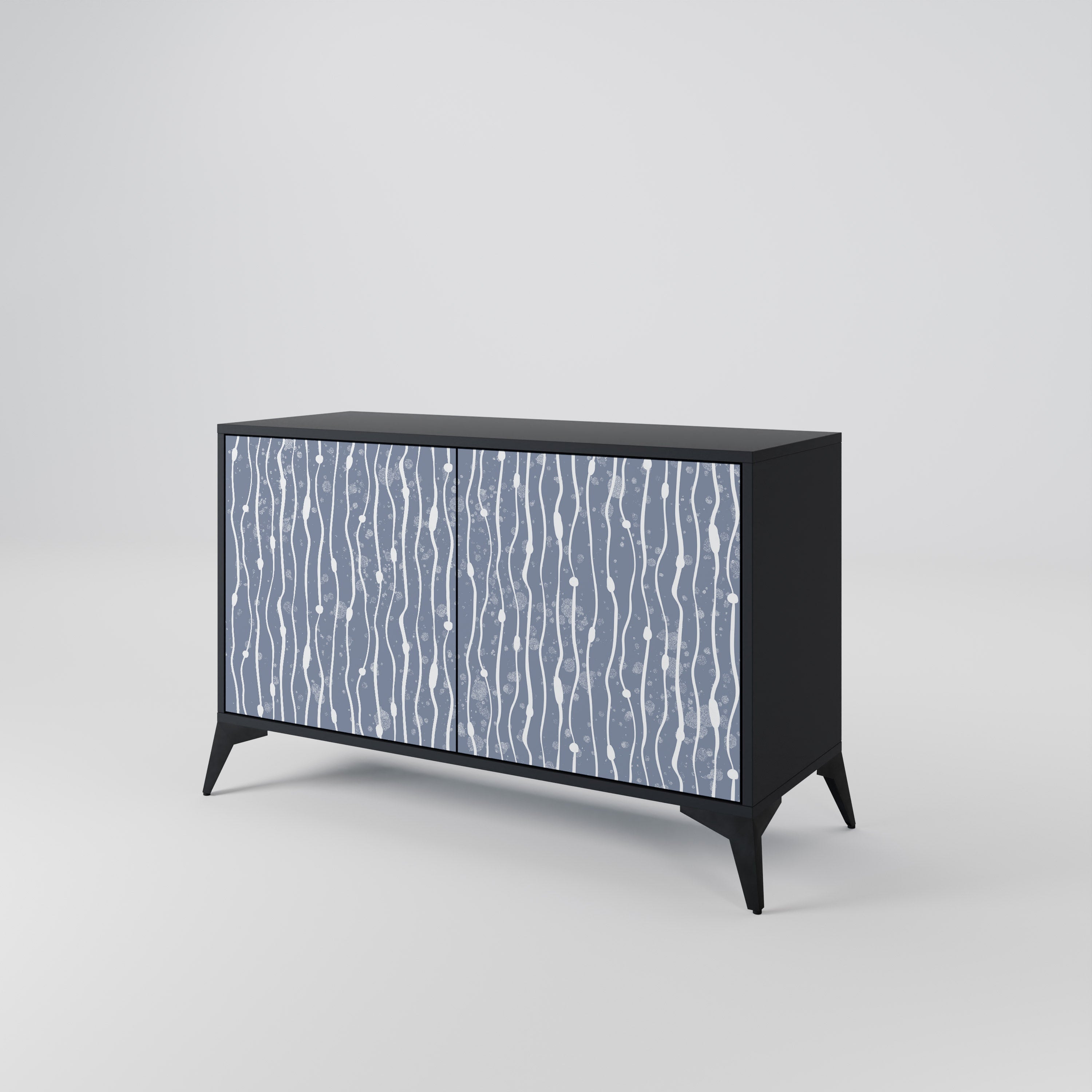 GRAPHITE RAIN 2-Door Sideboard in Black Finish