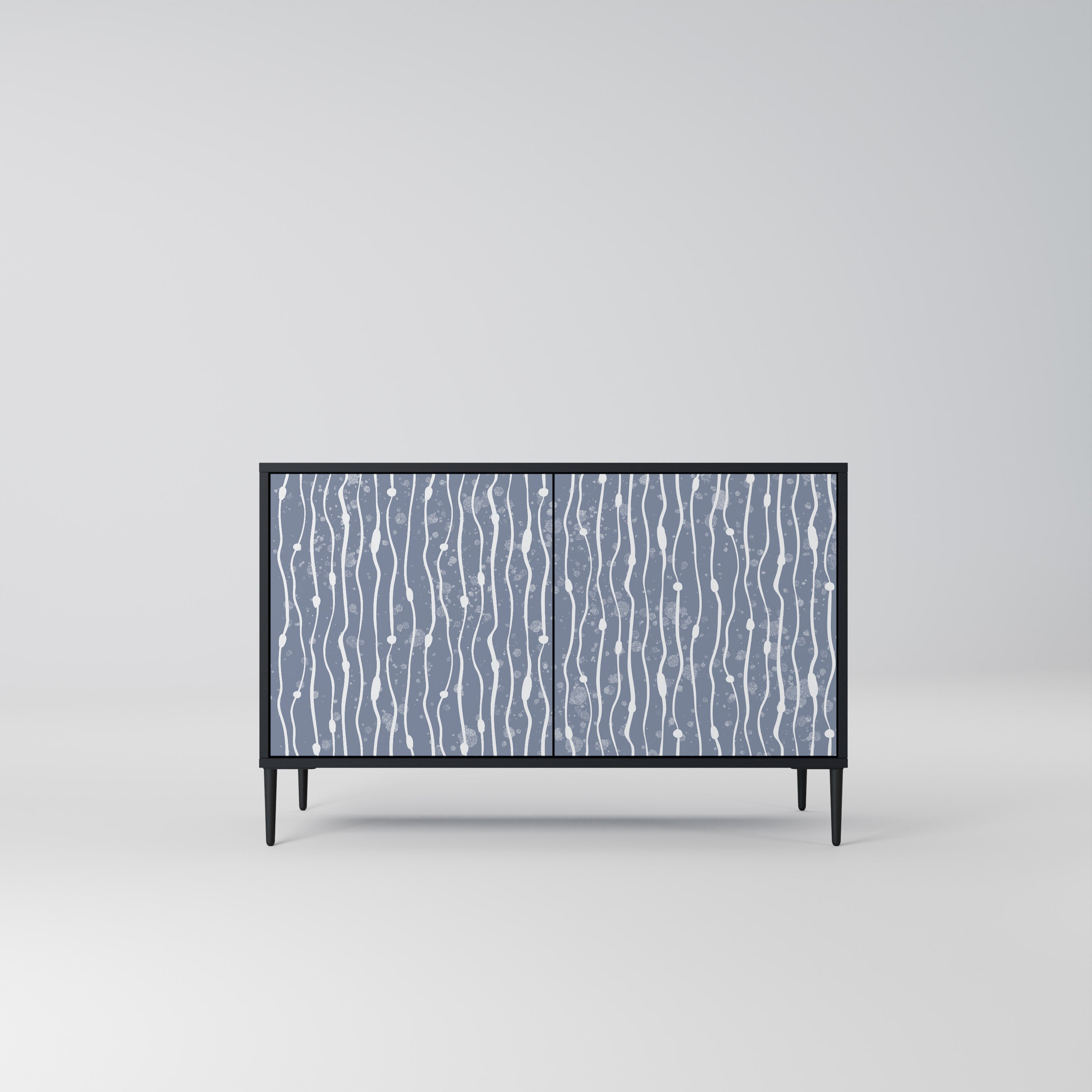 GRAPHITE RAIN 2-Door Sideboard in Black Finish