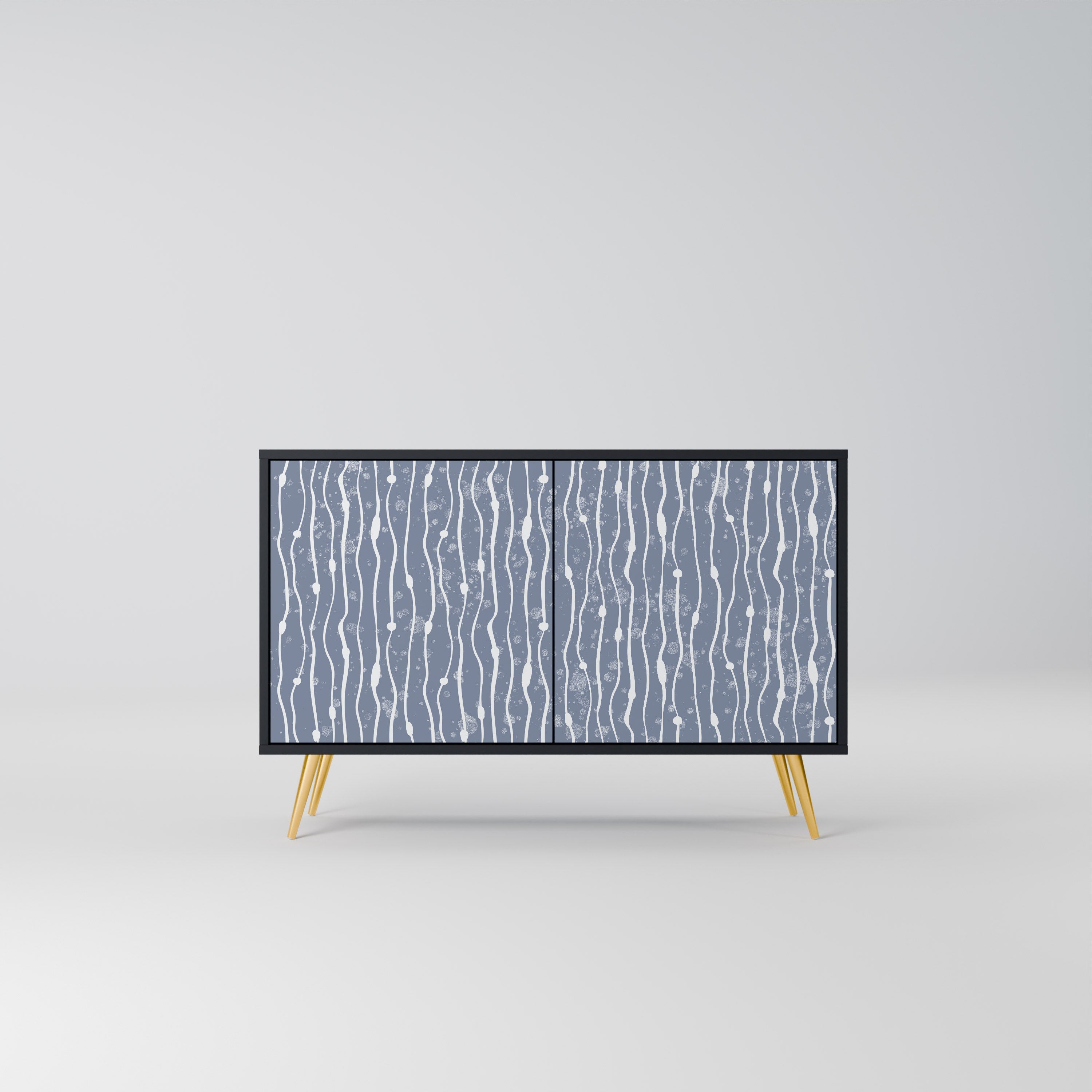 GRAPHITE RAIN 2-Door Sideboard in Black Finish