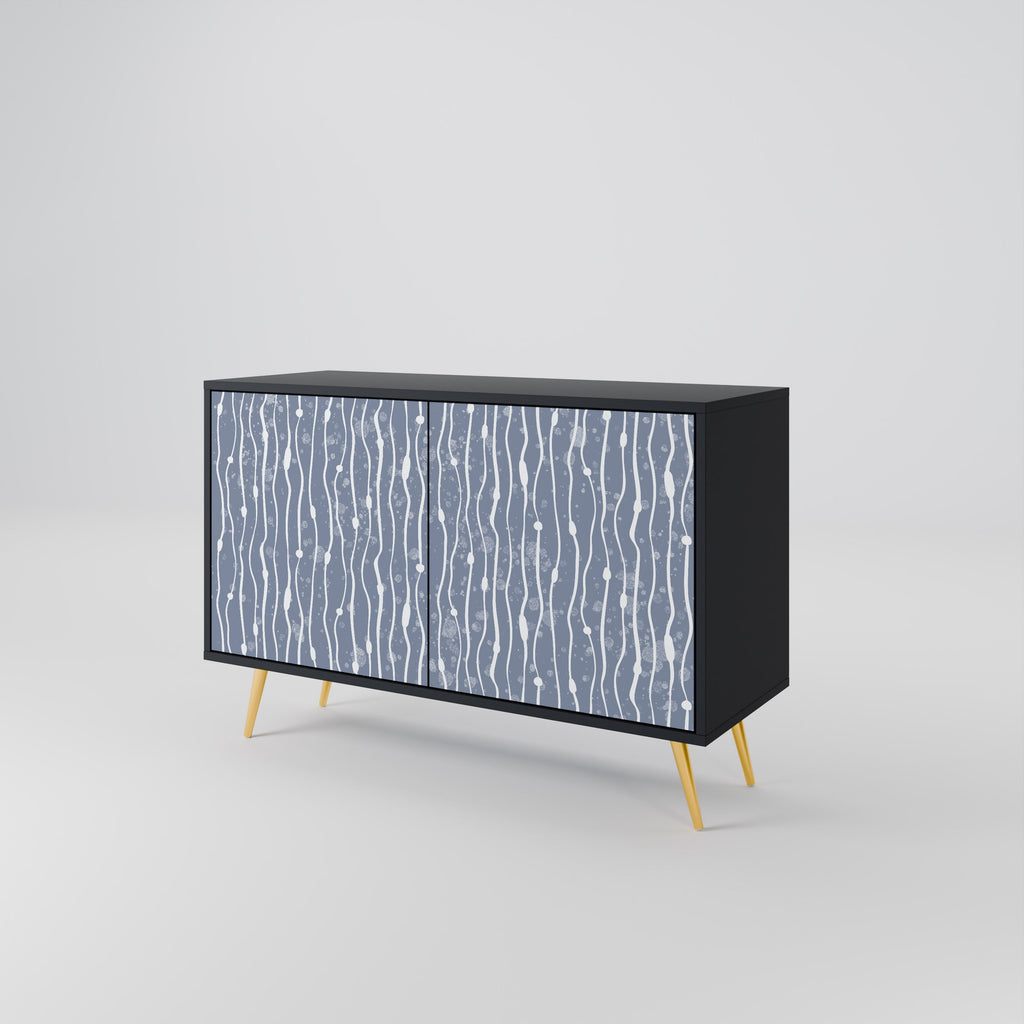 GRAPHITE RAIN 2-Door Sideboard in Black Finish