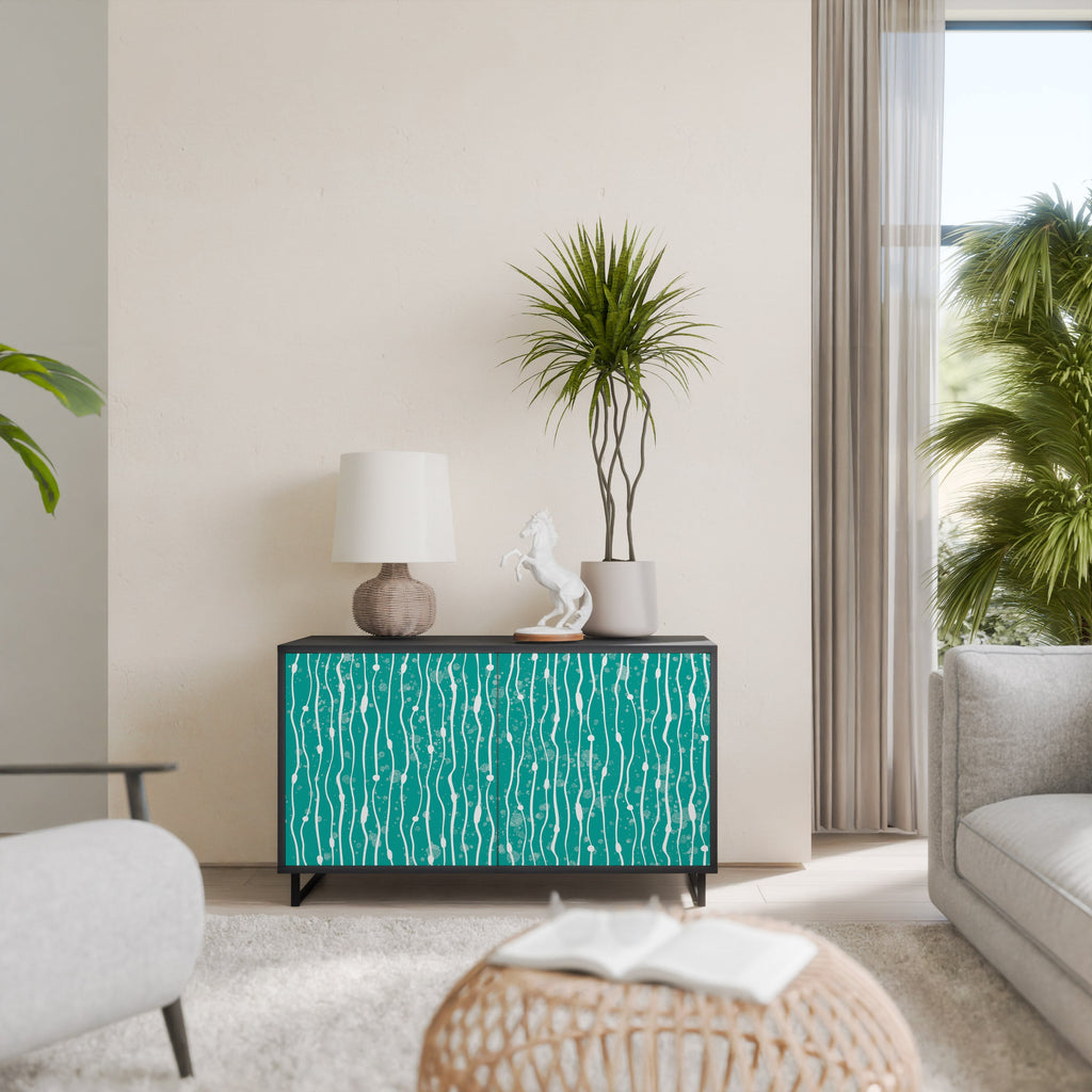 TURQUOISE RAIN Sideboard mit 2 Türen in Schwarz