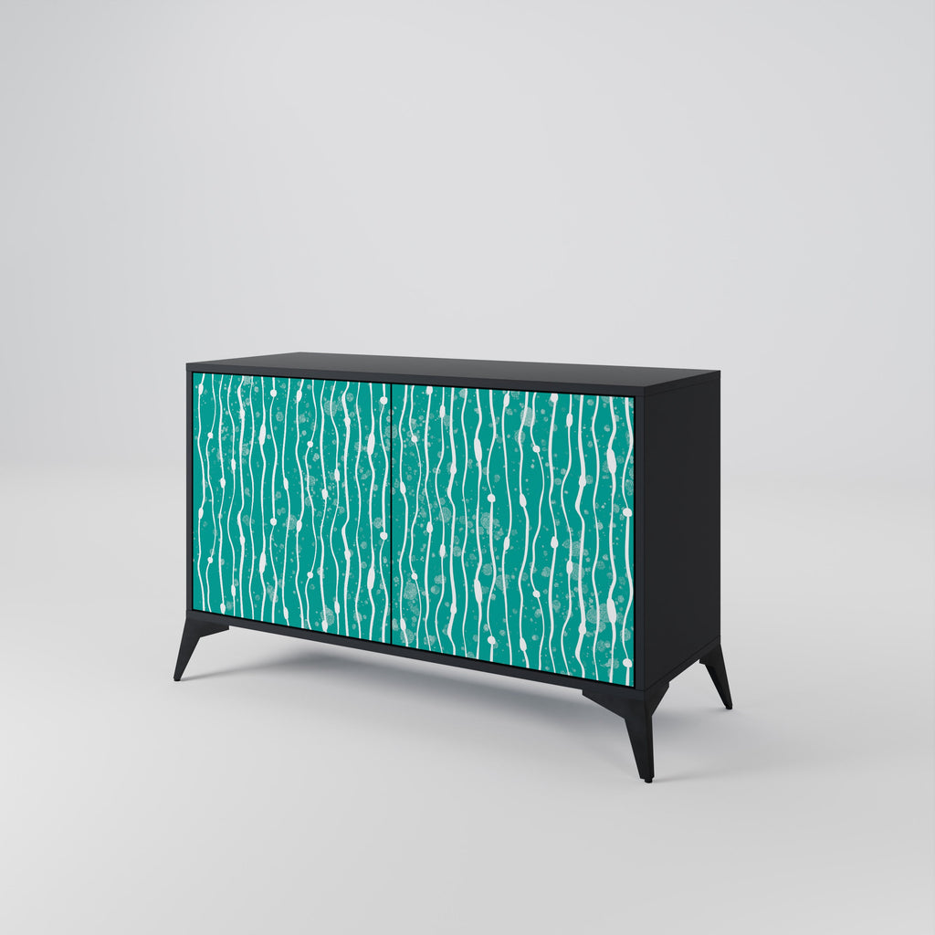 TURQUOISE RAIN Sideboard mit 2 Türen in Schwarz