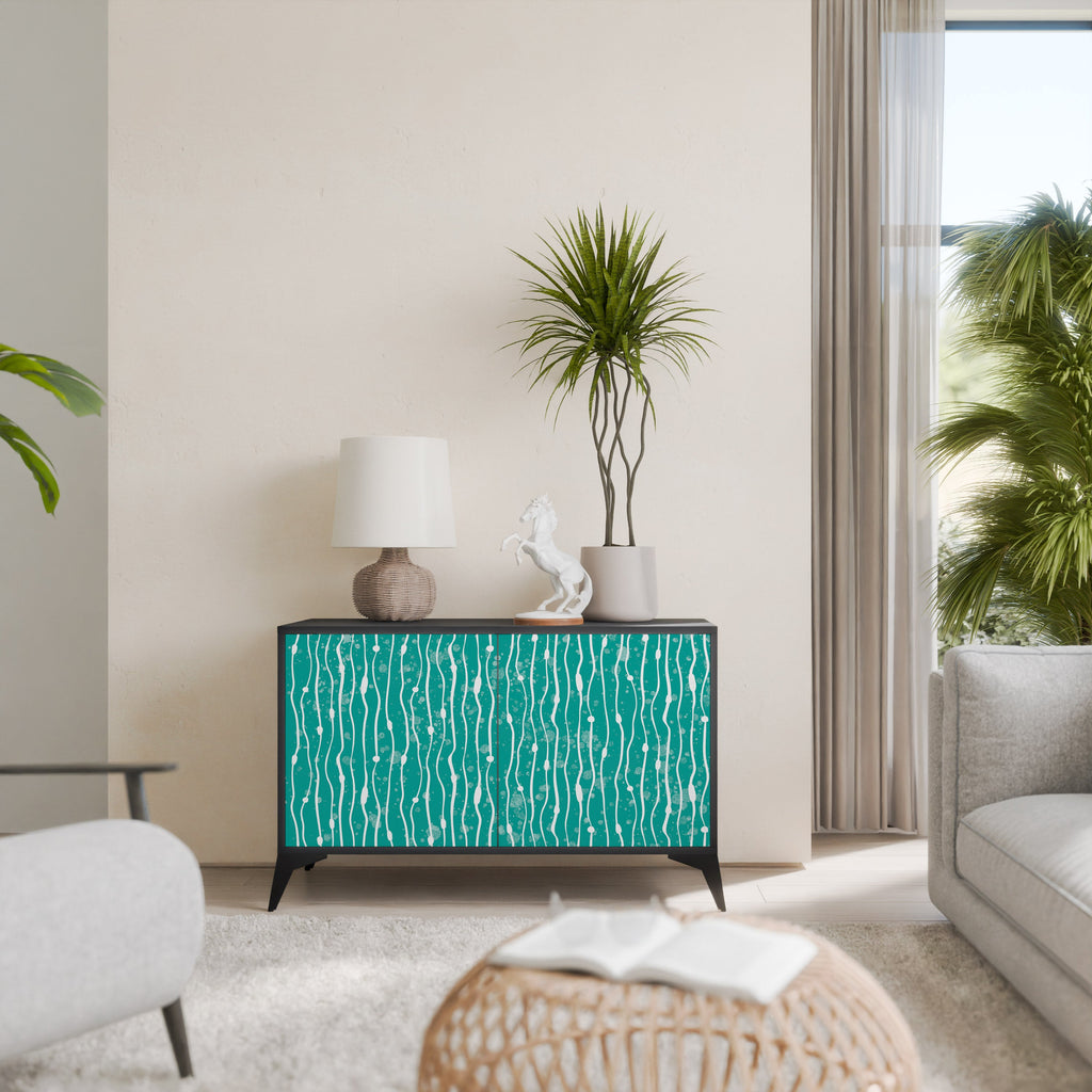 TURQUOISE RAIN Sideboard mit 2 Türen in Schwarz