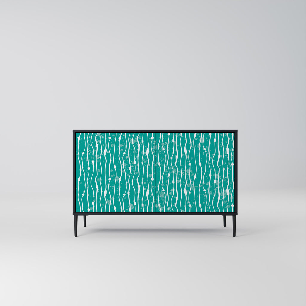 TURQUOISE RAIN Sideboard mit 2 Türen in Schwarz