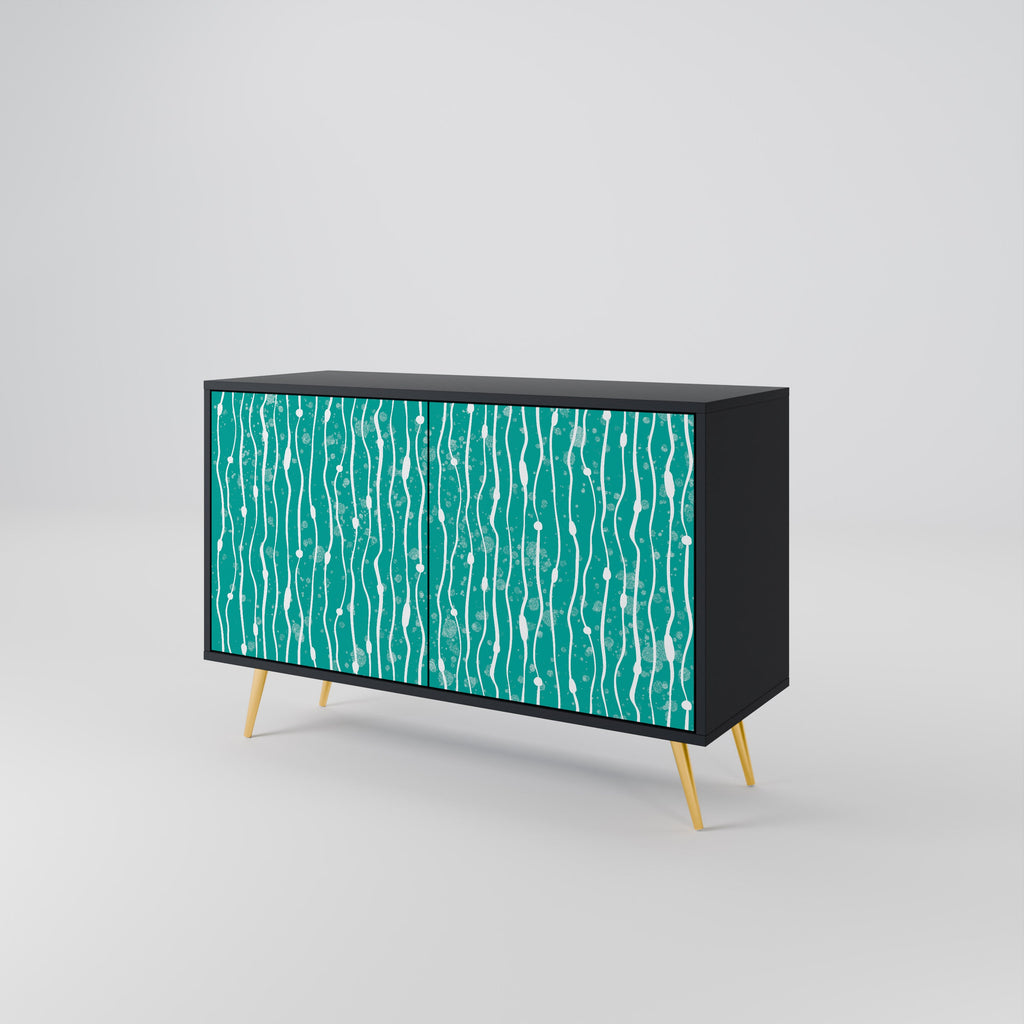 TURQUOISE RAIN Sideboard mit 2 Türen in Schwarz