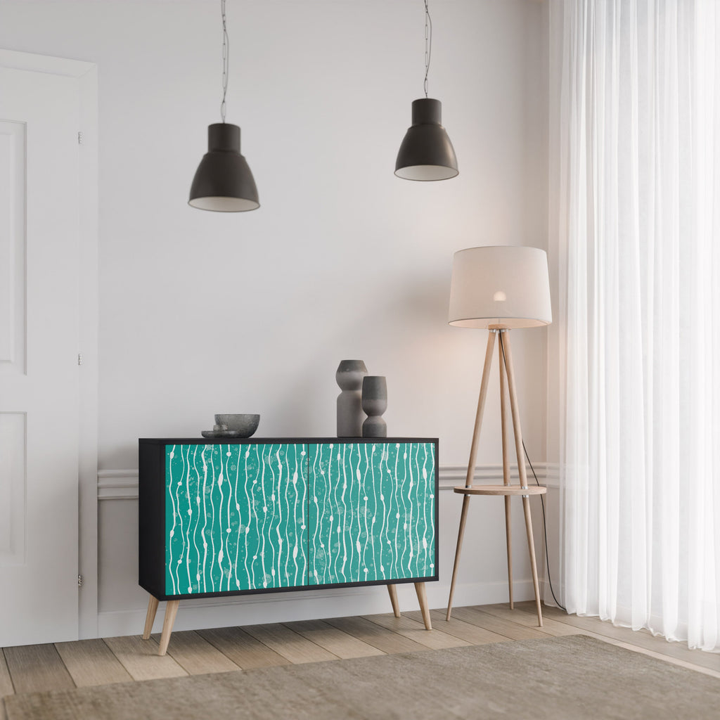 TURQUOISE RAIN Sideboard mit 2 Türen in Schwarz