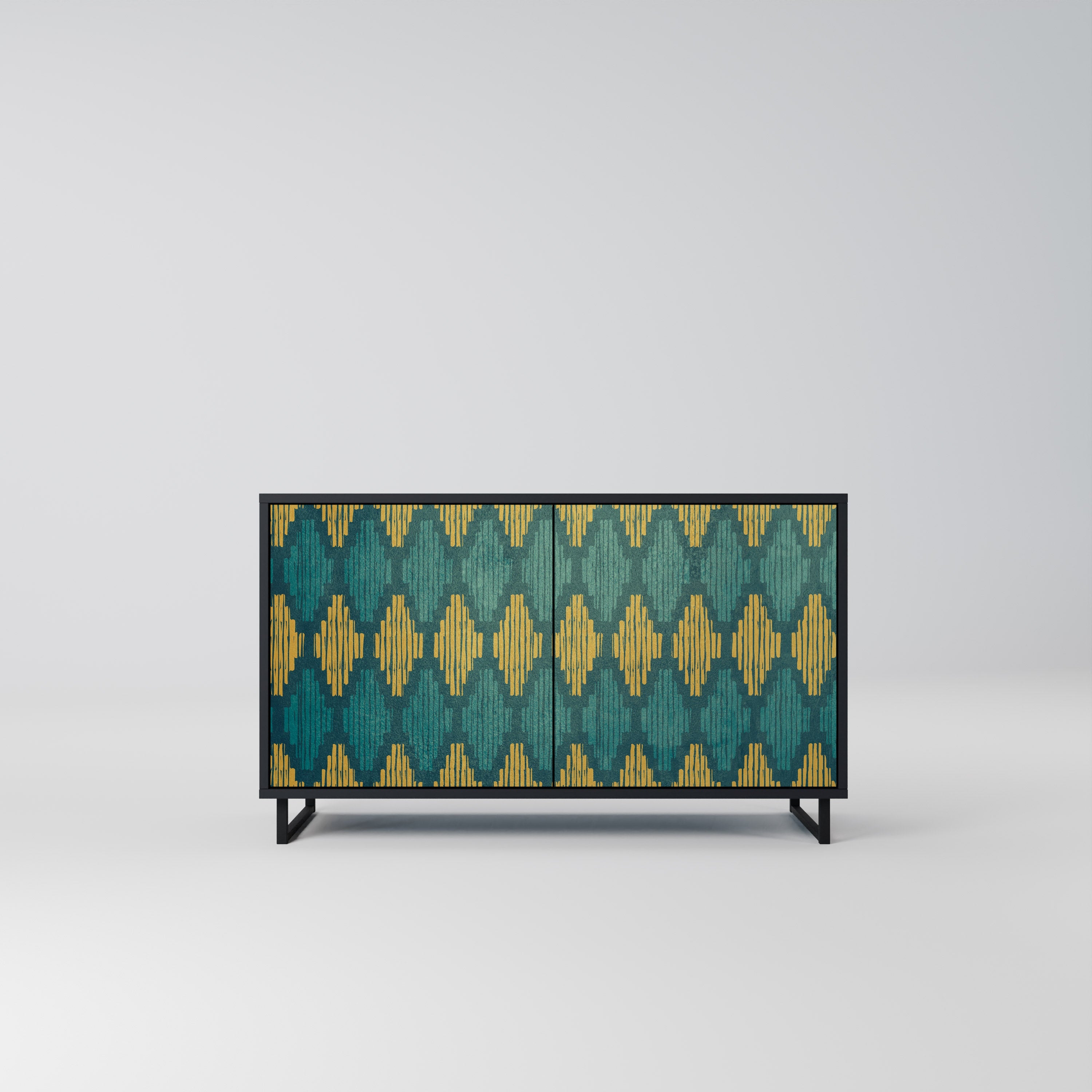 POLYGONS 2-Door Sideboard in Black Finish