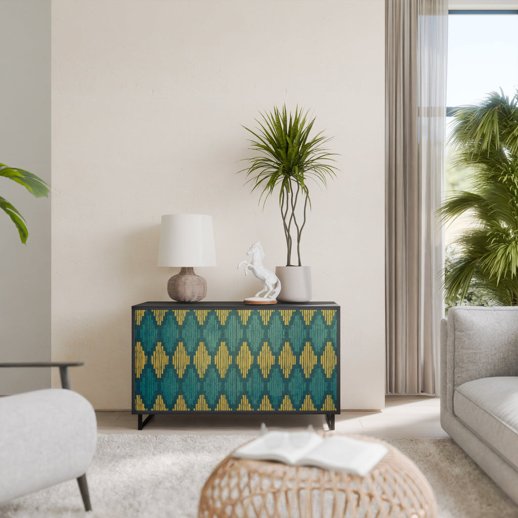 POLYGONS 2-Door Sideboard in Black Finish