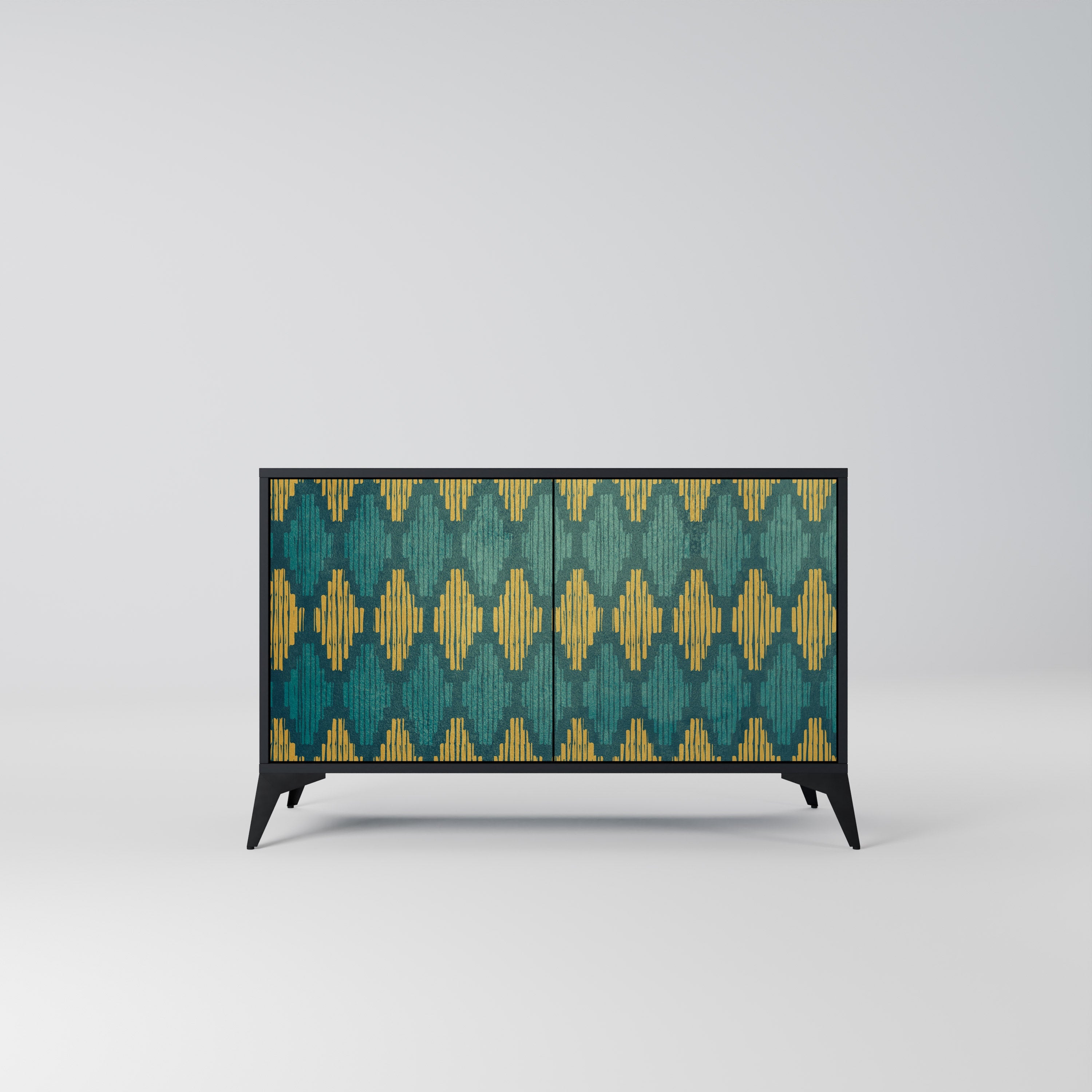 POLYGONS 2-Door Sideboard in Black Finish
