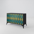 POLYGONS 2-Door Sideboard in Black Finish