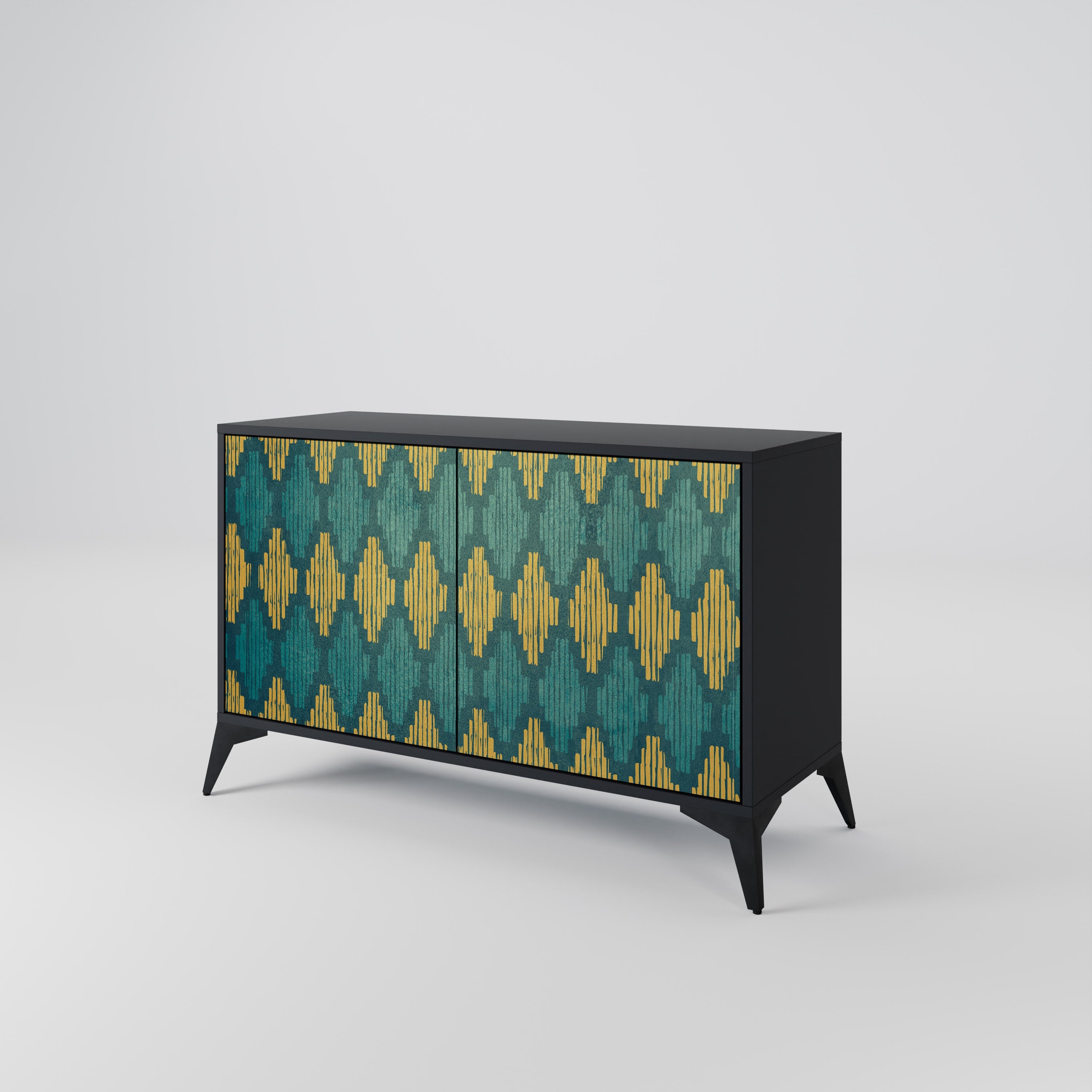 POLYGONS 2-Door Sideboard in Black Finish