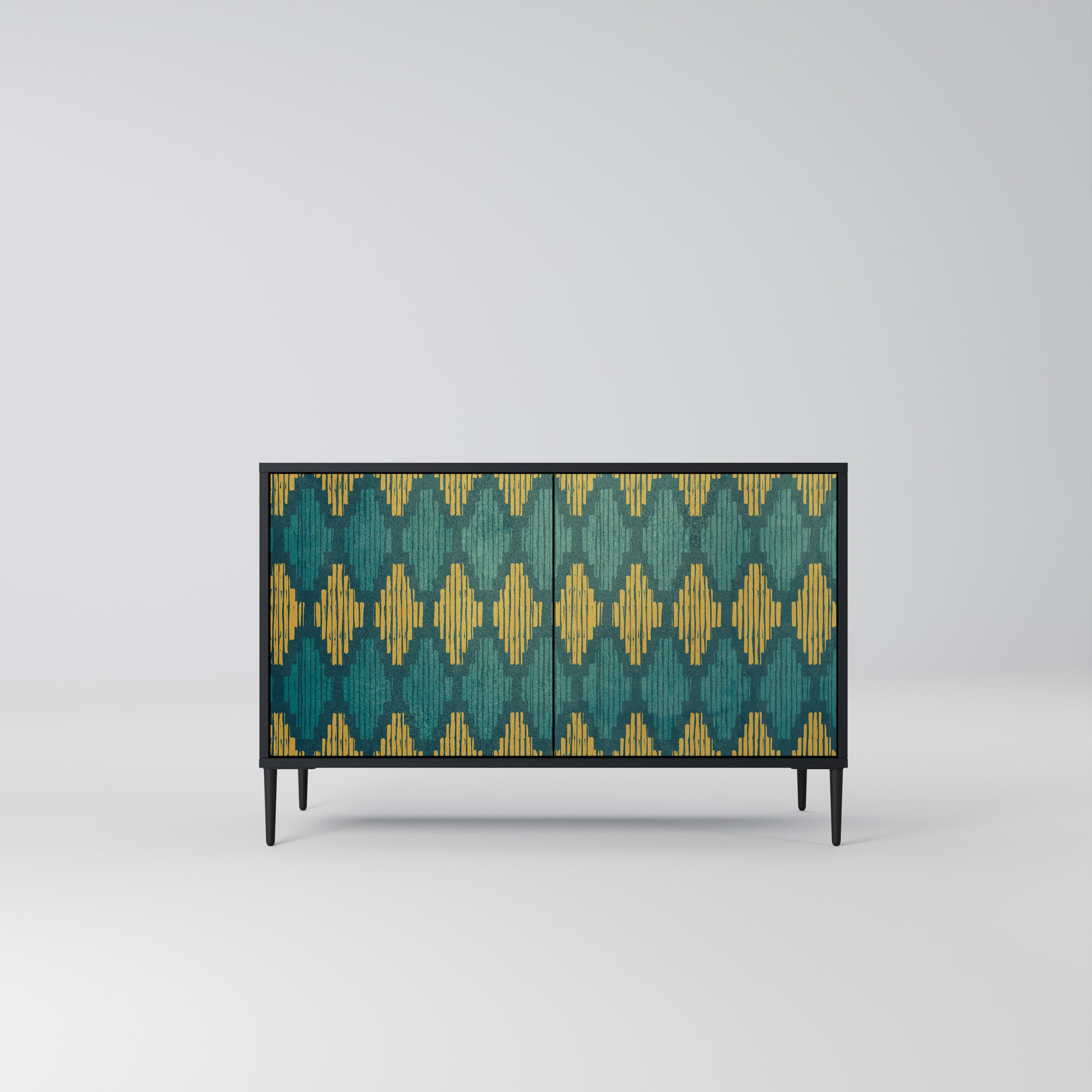 POLYGONS 2-Door Sideboard in Black Finish