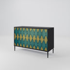 POLYGONS 2-Door Sideboard in Black Finish