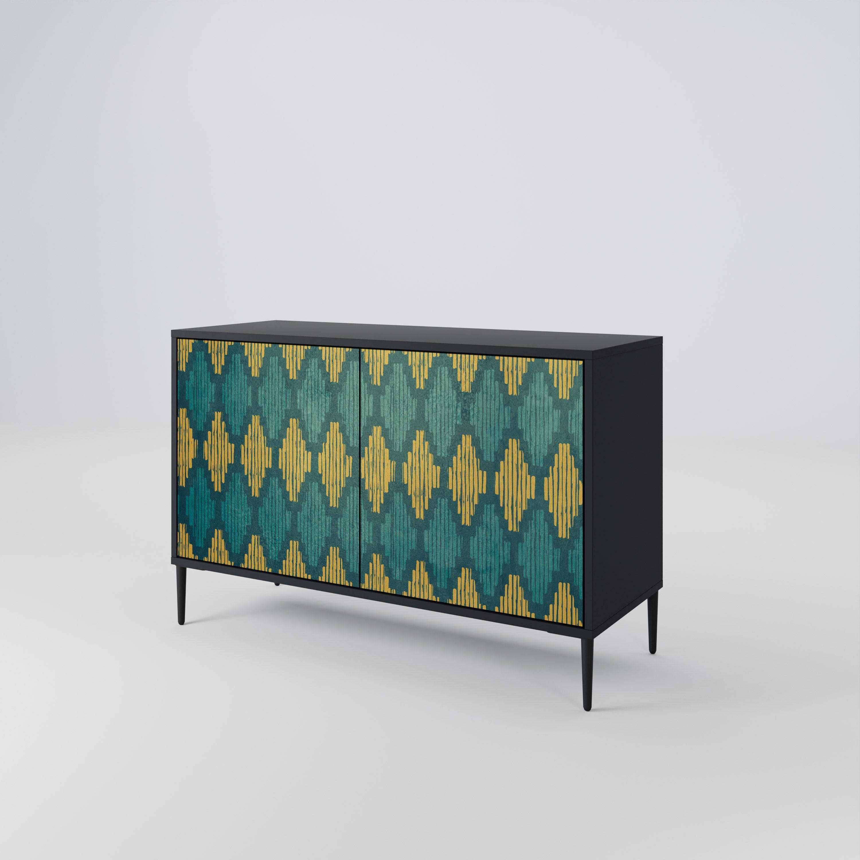 POLYGONS 2-Door Sideboard in Black Finish