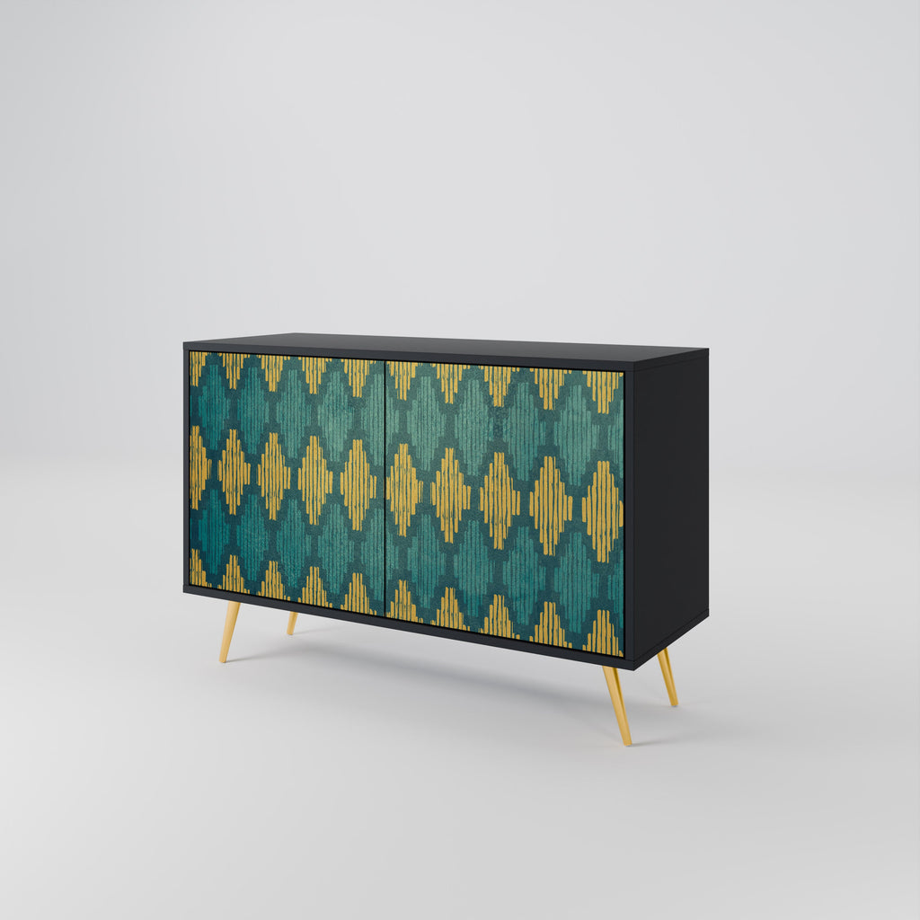 POLYGONS 2-Door Sideboard in Black Finish