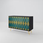 POLYGONS 2-Door Sideboard in Black Finish