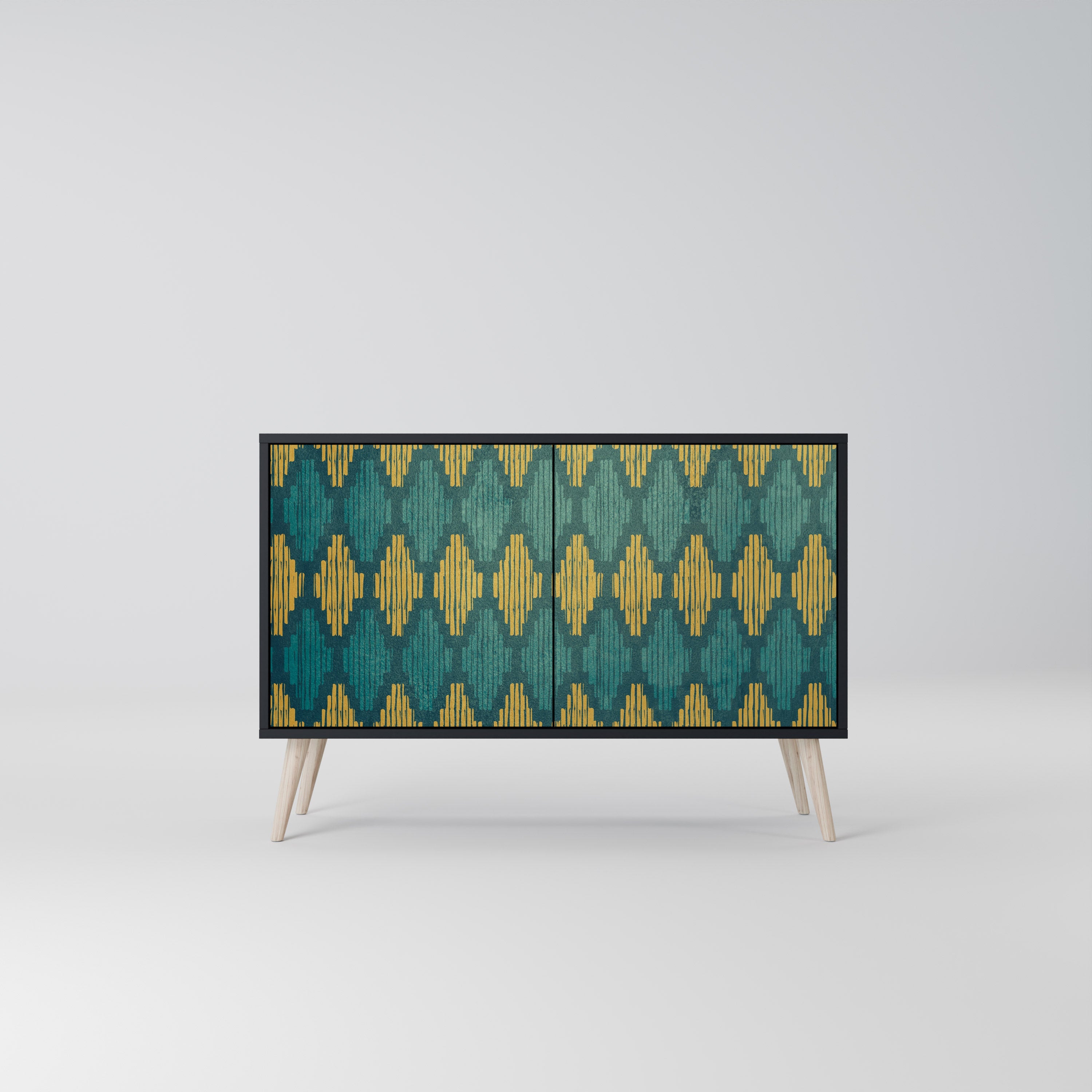 POLYGONS 2-Door Sideboard in Black Finish