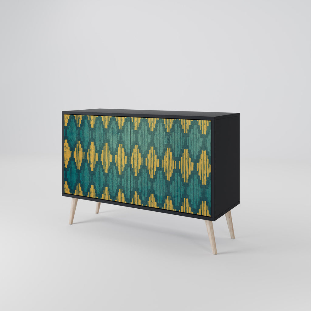 POLYGONS 2-Door Sideboard in Black Finish