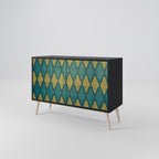 POLYGONS 2-Door Sideboard in Black Finish