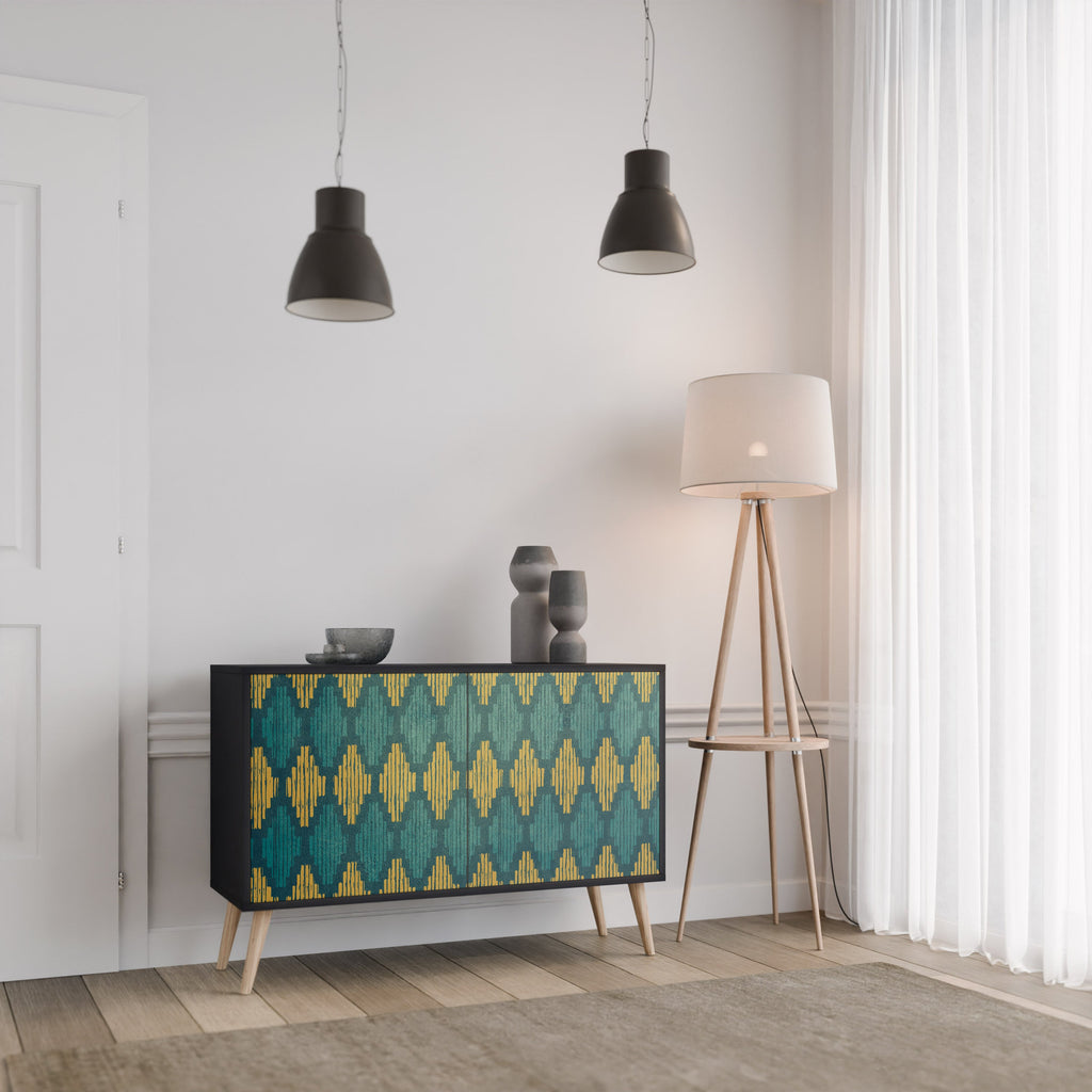 POLYGONS 2-Door Sideboard in Black Finish