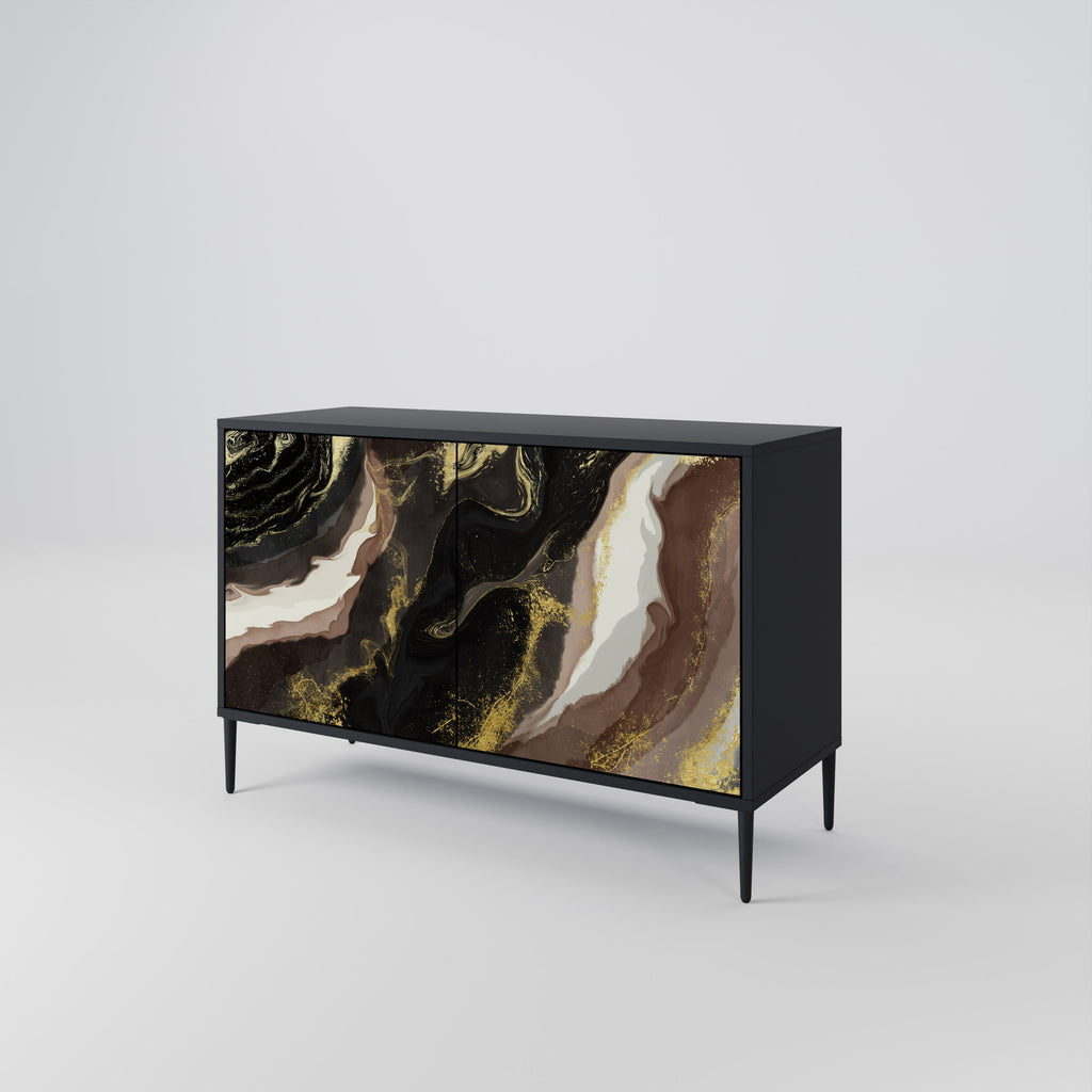 GOLD DUST Sideboard mit 2 Türen in Schwarz